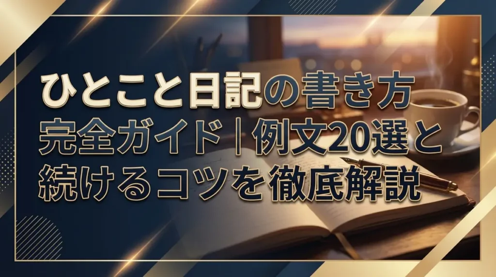 ひとこと日記の書き方完全ガイド｜例文20選と続けるコツを徹底解説