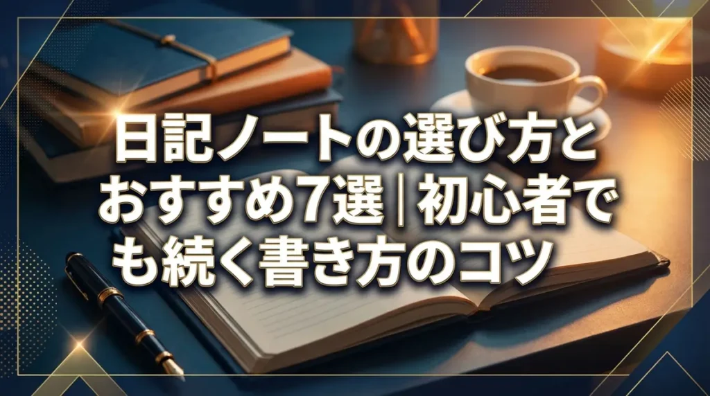 日記ノートの選び方とおすすめ7選｜初心者でも続く書き方のコツ