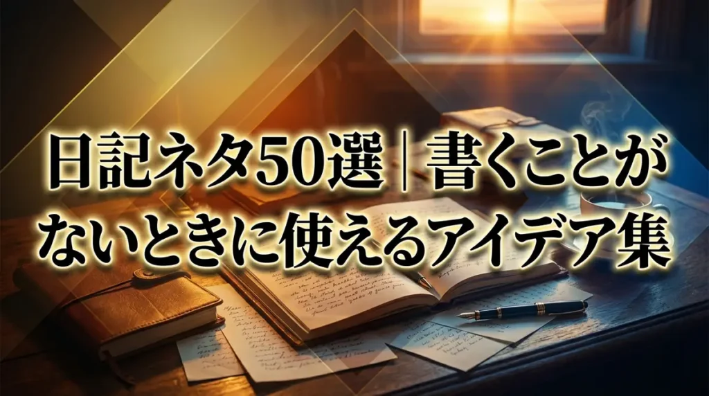 日記ネタ50選｜書くことがないときに使えるアイデア集