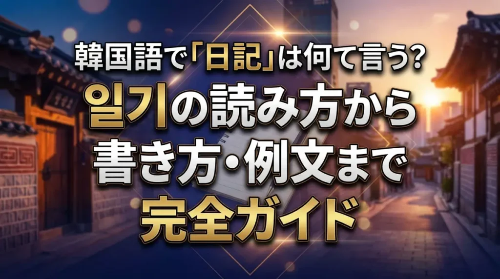 韓国語で「日記」は何て言う？일기の読み方から書き方・例文まで完全ガイド