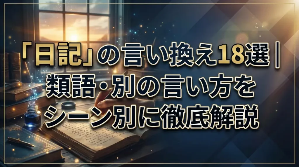 「日記」の言い換え18選｜類語・別の言い方をシーン別に徹底解説