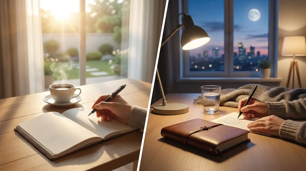 日記を書く時間帯は朝と夜どっちがいい？目的別の選び方