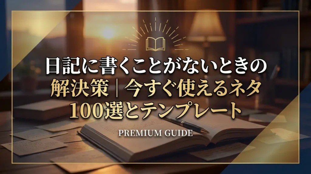 日記に書くことがないときの解決策｜今すぐ使えるネタ100選とテンプレート