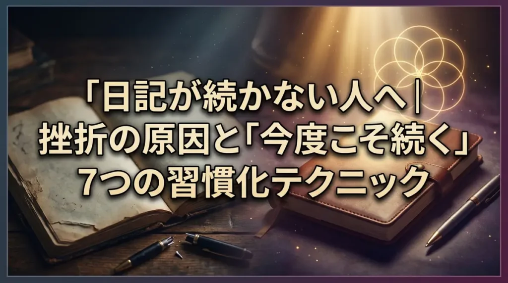 日記が続かない人へ｜挫折の原因と「今度こそ続く」7つの習慣化テクニック