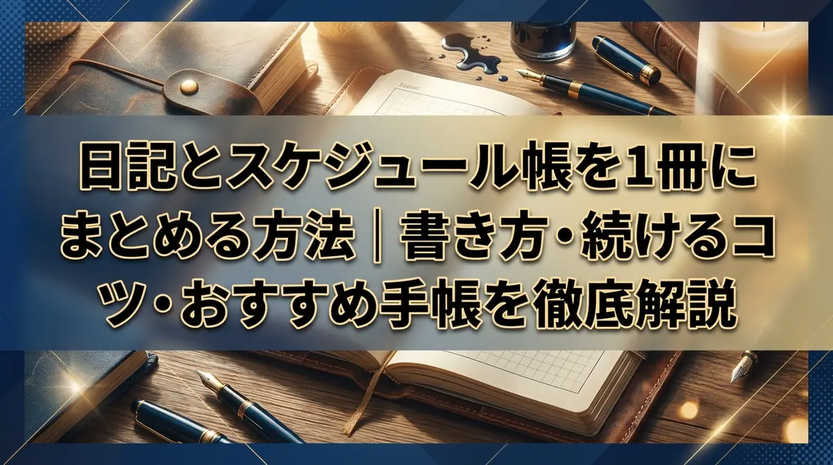 日記とスケジュール帳を1冊にまとめる方法｜書き方・続けるコツ・おすすめ手帳を徹底解説