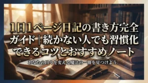 1日1ページ日記の書き方完全ガイド｜続かない人でも習慣化できるコツとおすすめノート