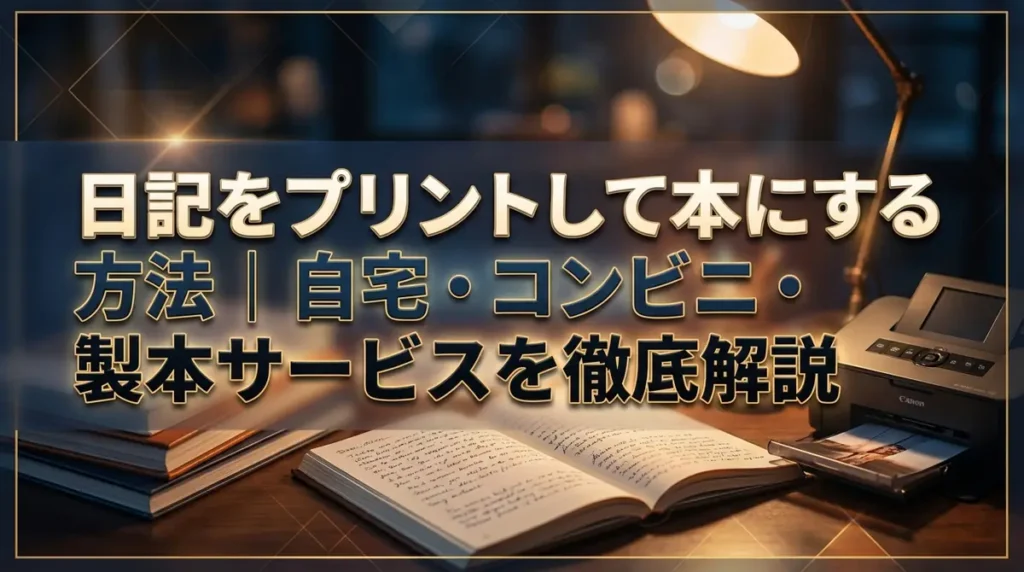 日記をプリントして本にする方法｜自宅・コンビニ・製本サービスを徹底解説