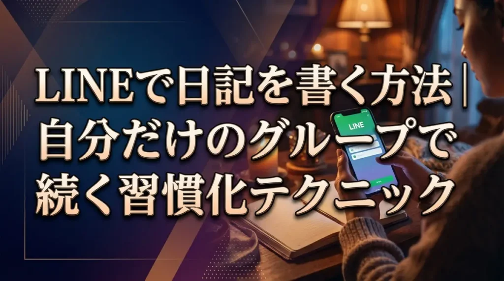 LINEで日記を書く方法｜自分だけのグループで続く習慣化テクニック