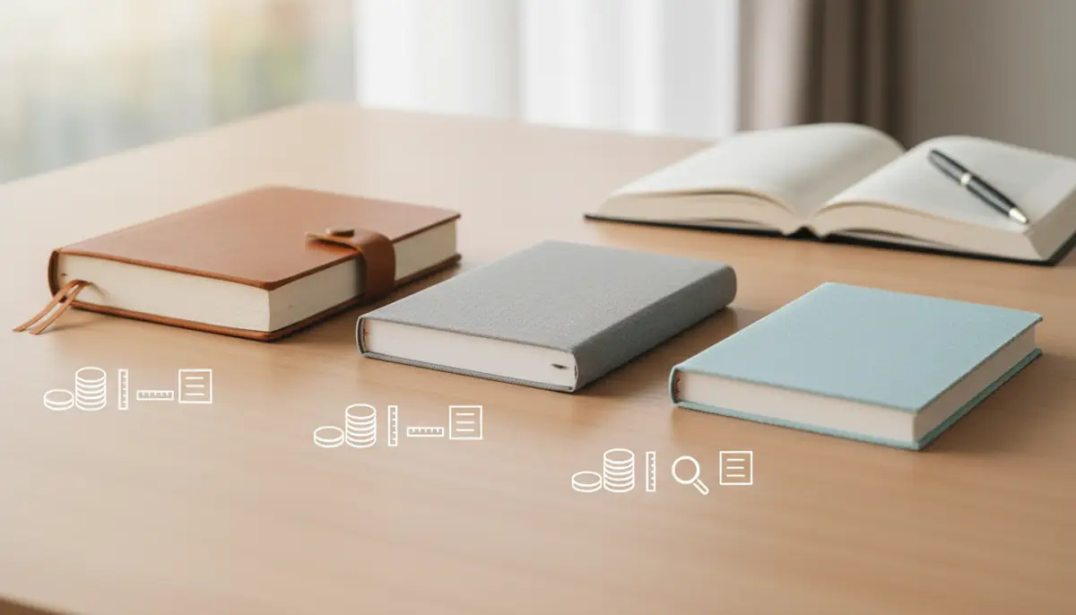 【比較表】3店舗の日記帳スペック一覧｜サイズ・価格・紙質